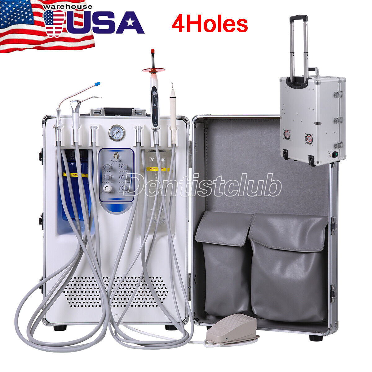 Portable Dental Delivery Unit 4Holes Air Compressor Suction Unit/Dental Chair
