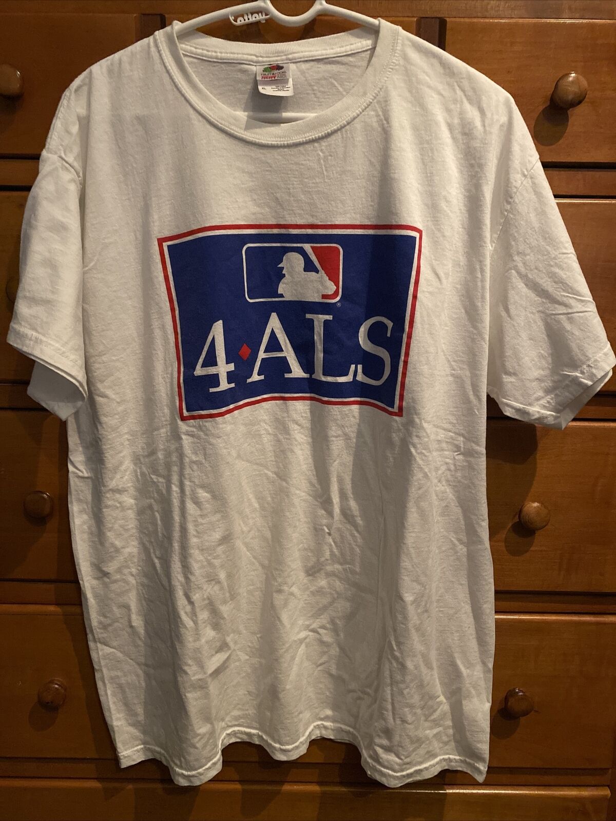 Vintage Fruit Of The Loom MLB baseball 4 ALS t Shirt Mens Xl White (p5)