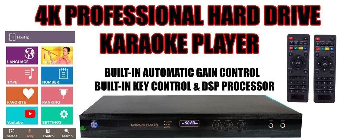 Singtronic KTV-9000UHD Professional 4TB Hard Drive Karaoke Free: 50,000 Songs