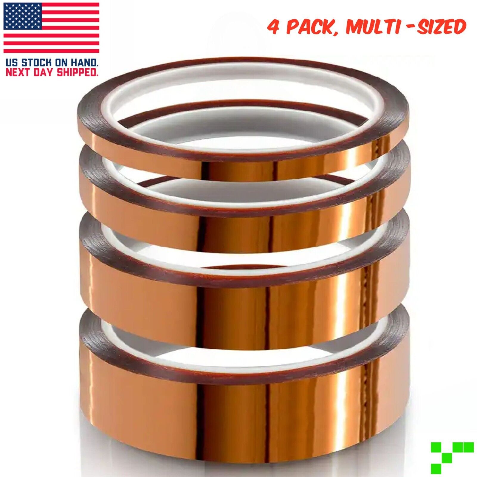 4x Polyimide High Temperature Tape Heat Resistant Kapton 1/8’’, 1/4