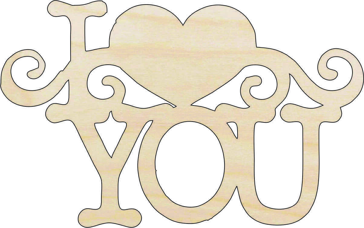 I Love You Heart - Laser Cut Wood Shape VAL29