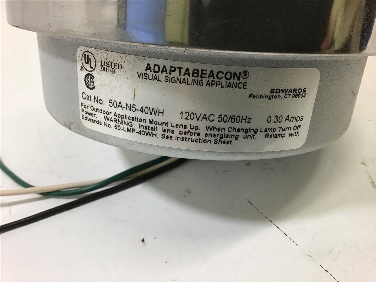 Edwards Adaptabeacon 50A-N5-40Wh Visual Signaling Appliance 120 Vac