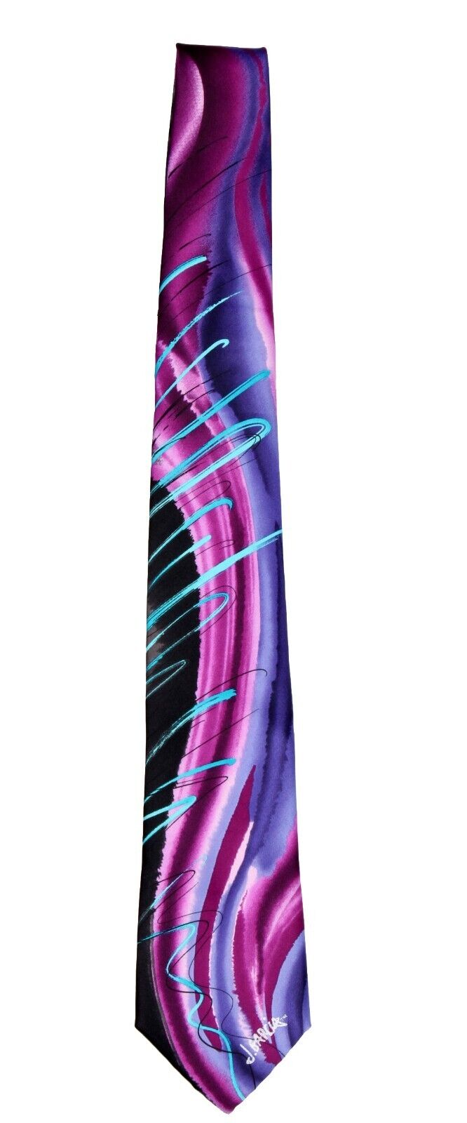 Men\'s Jerry Garcia Designer Abstract Pattern Necktie -  Black Pink Purple - NWT