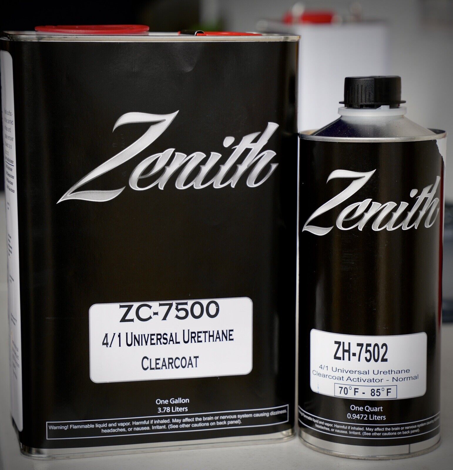 Zenith ZC-7500 4:1 High Gloss Urethane Gallon Clearcoat Kit Slow Or Normal Temp