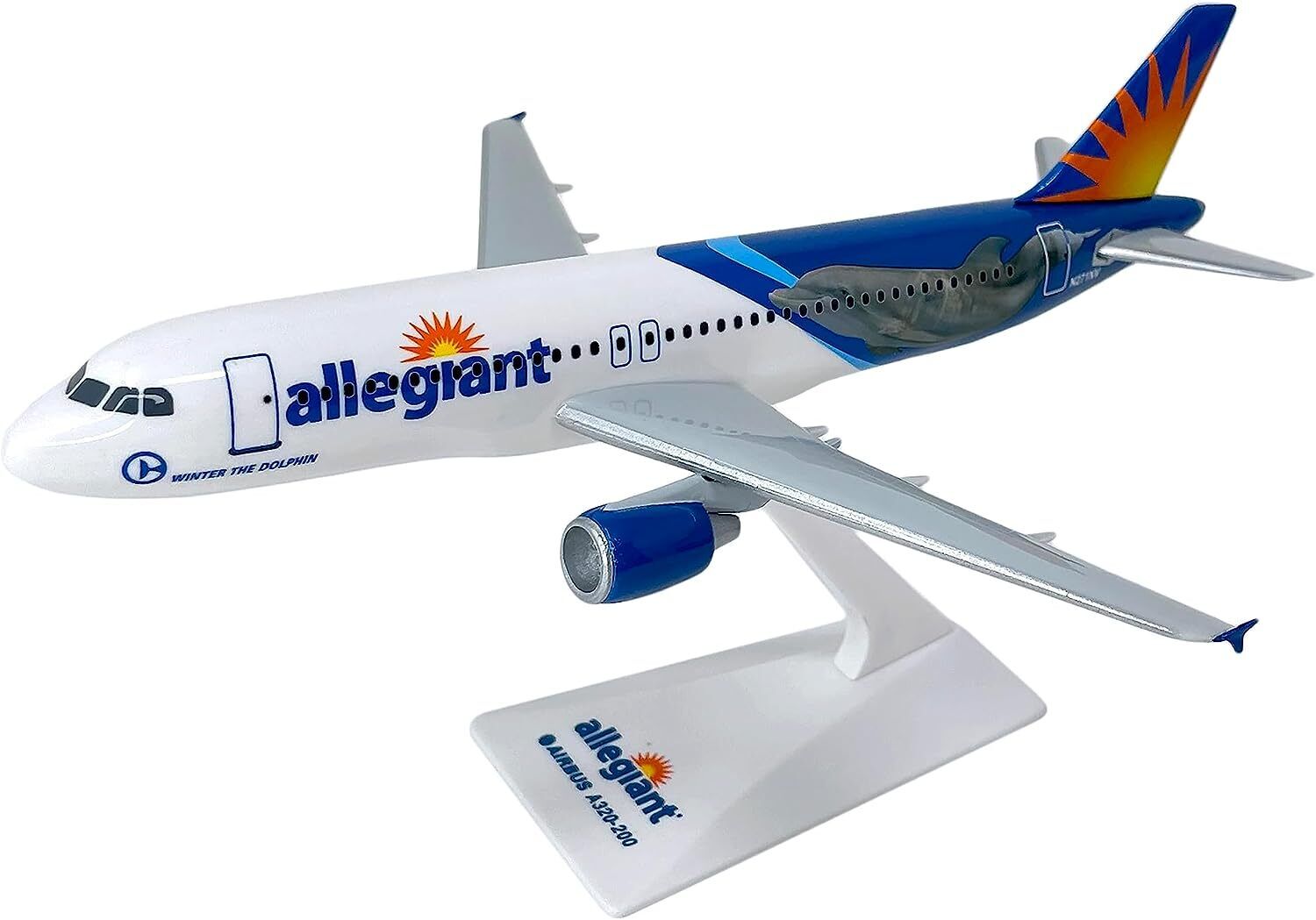 Flight Miniatures Allegiant Air Airbus A320-200 Dolphin Hue Desk 1/200 Jet Model