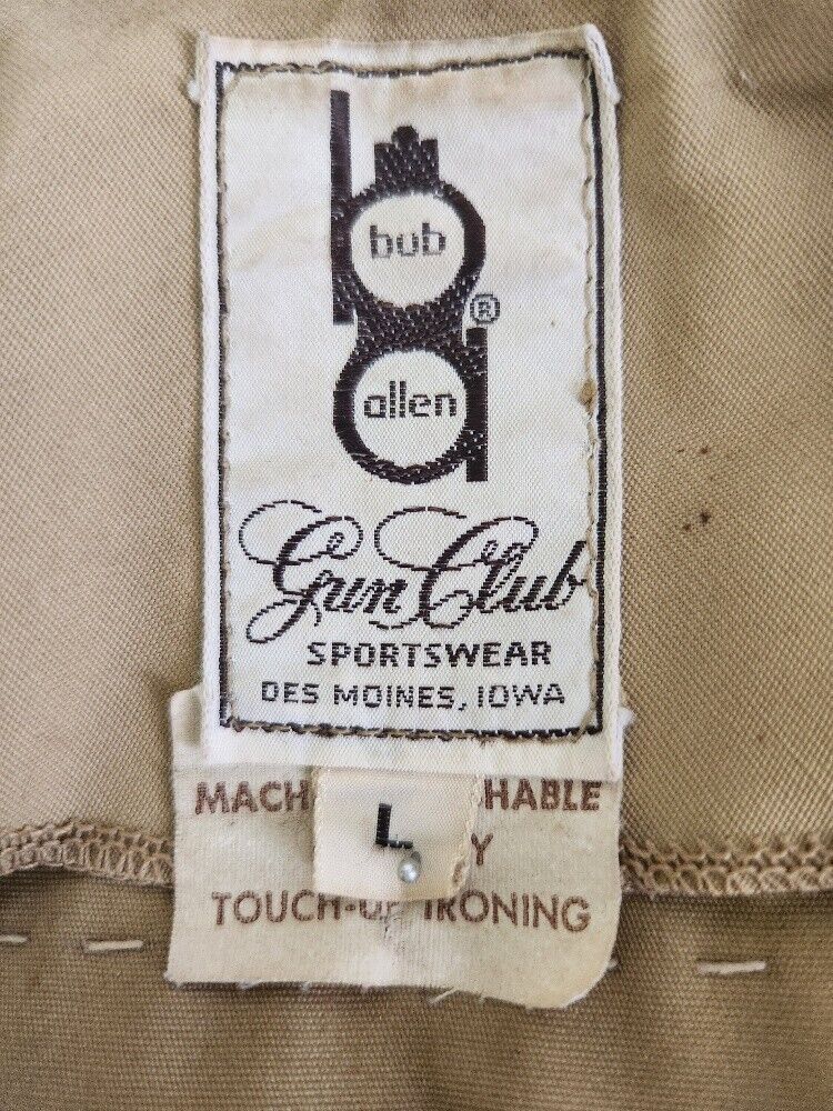 Vintage Bob Allen Gun Club Vest Hunting Shooting Sportswear  Tan Men\'s L