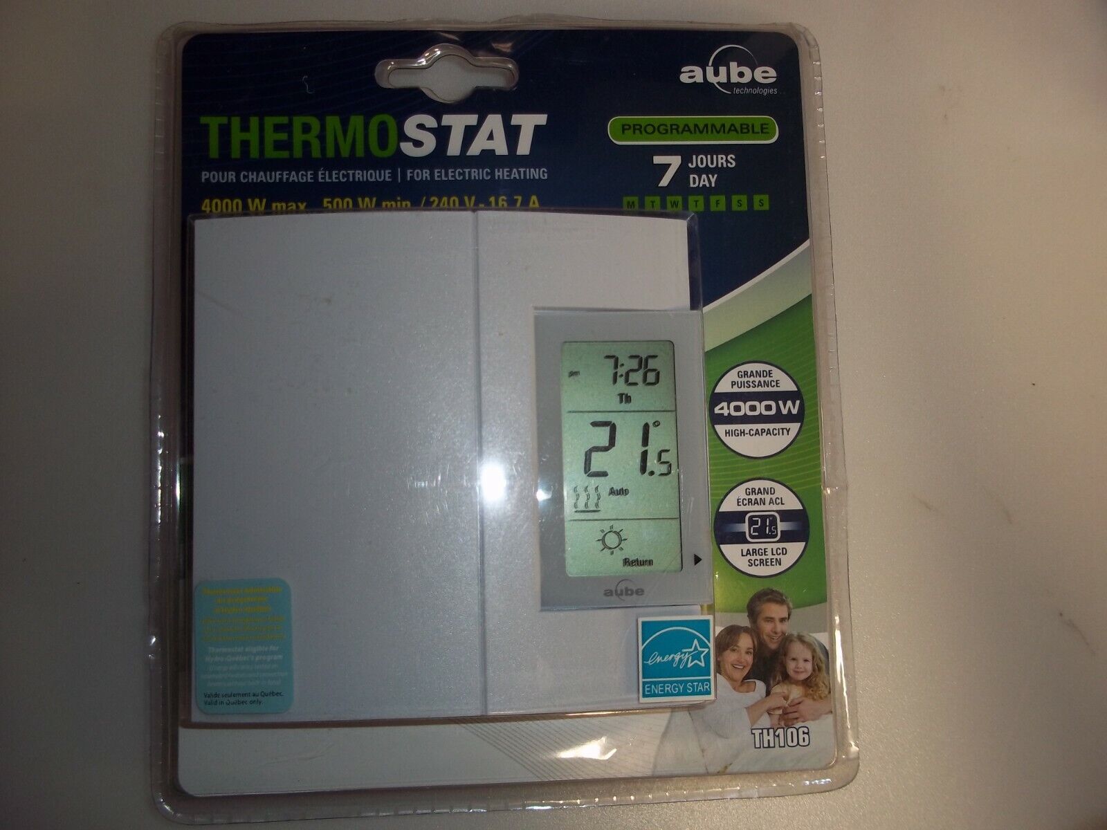 Aube by Honeywell TH106 Electric Heating 7-Day Programmable Thermostat