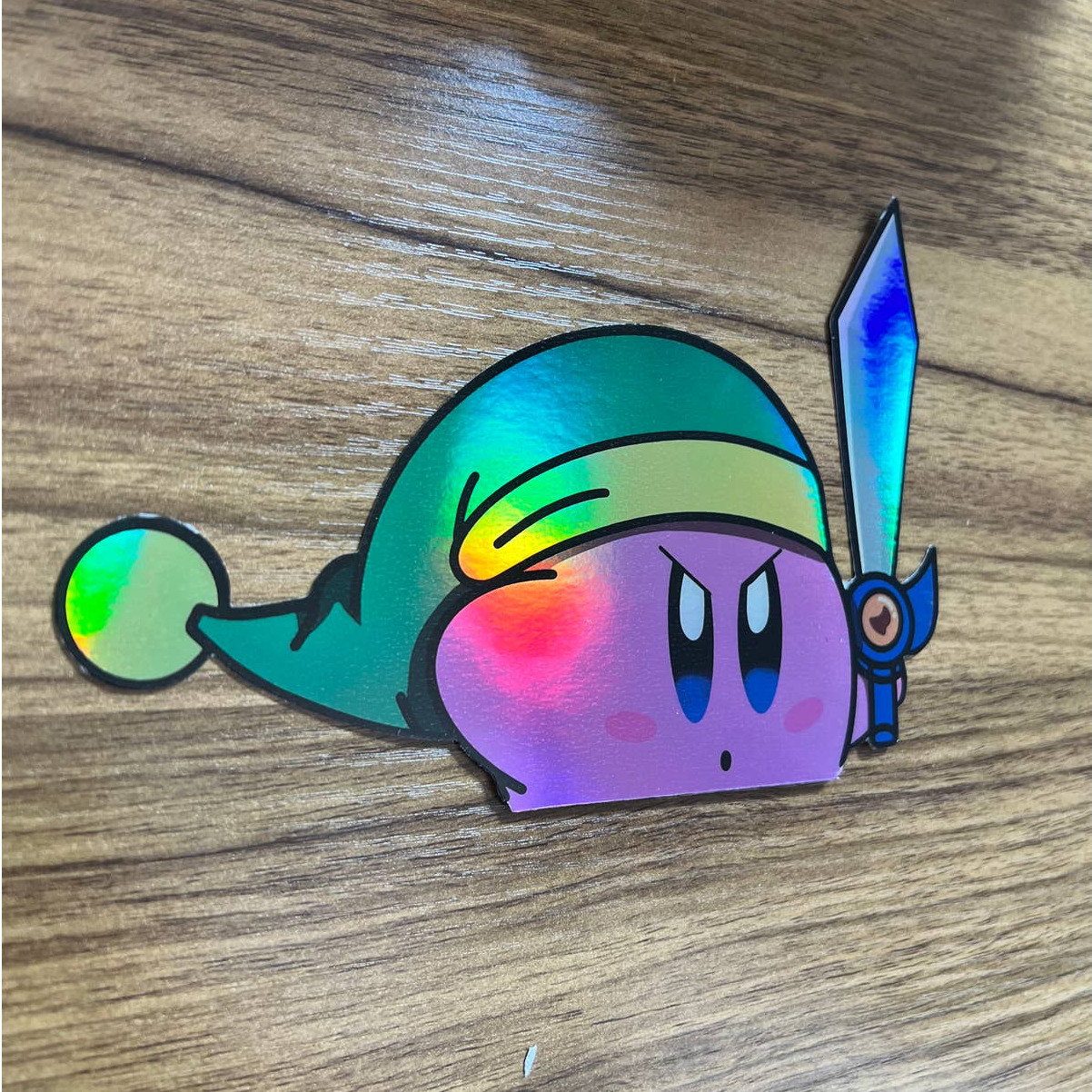 Kirby | Kirby Link | Vinyl Sticker | Vinyl Decal | Holographic Sticker |