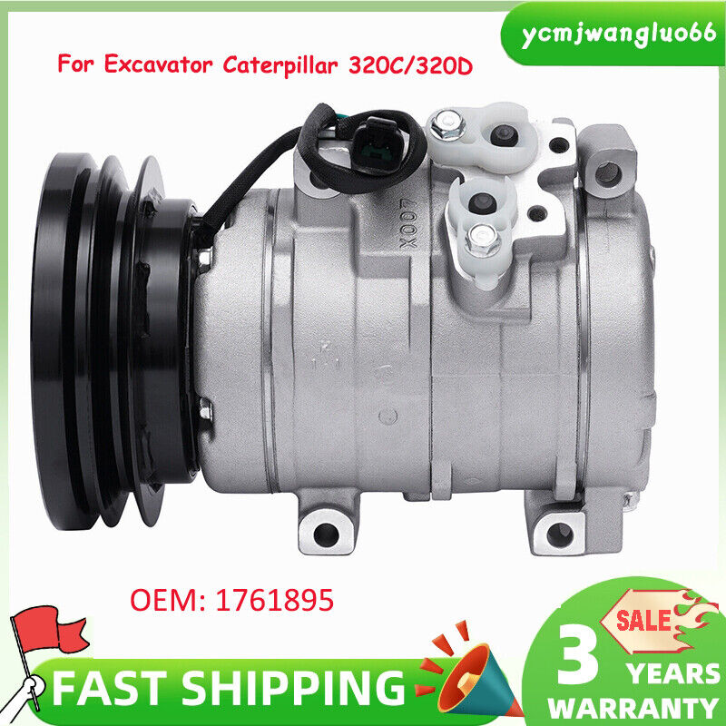 For Excavator Caterpillar 320C/320D A/C AC Compressor 176-1895 201-3837 231-6984