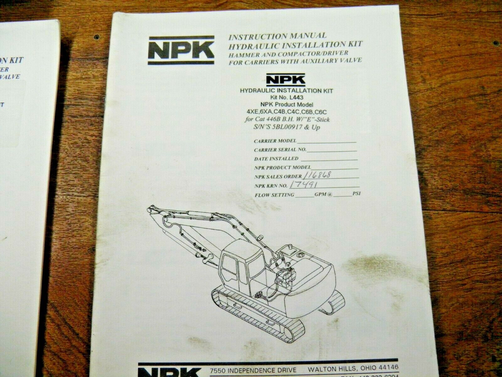 NPK INSTALLATION  INSTRUCTIONS CAT 446B 5BL00917-UP  4XE 6XA C4C C6B C6C HAMMER