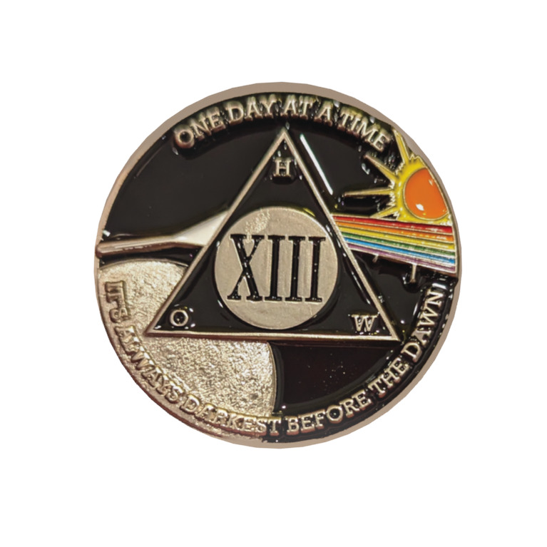 Sun and Moon AA Medallion available in all Months and Years Unique Sobriety Gift