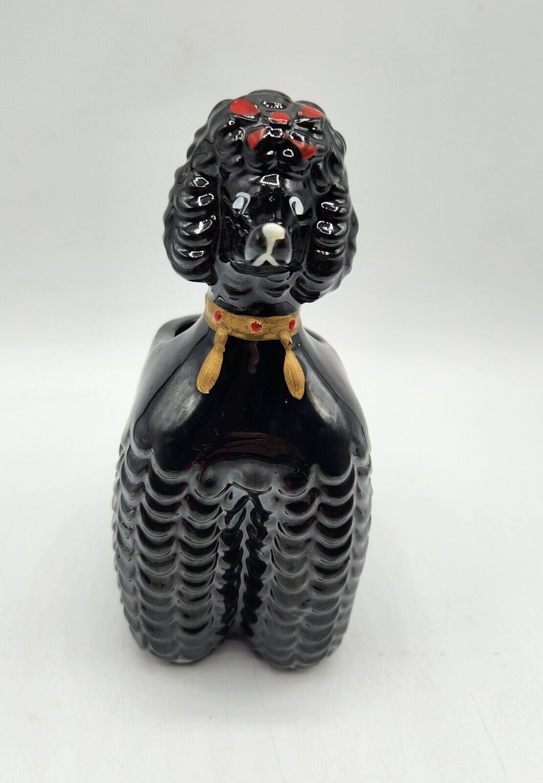 1950s Black Poodle Figural Dog Planter Made in Japan