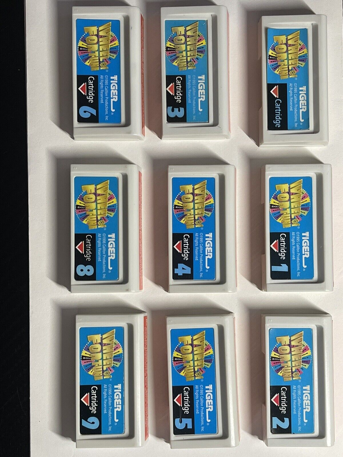 1995 Tiger Electronics Wheel Of Fortune Hand Held Game Cartridges( 0, 1-6, 8, 9)