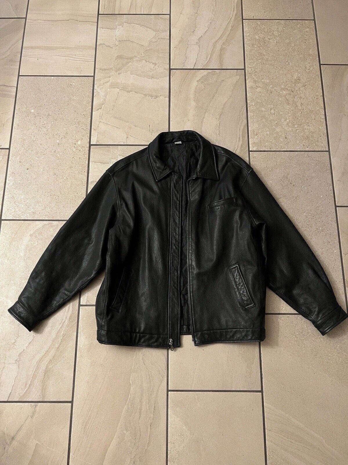 Vintage Leather Jacket Y2k Real Leather 