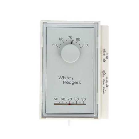 White-Rodgers 1E56n-444 Standard Mechanical Thermostats, 1 H 1 C, Hardwired,