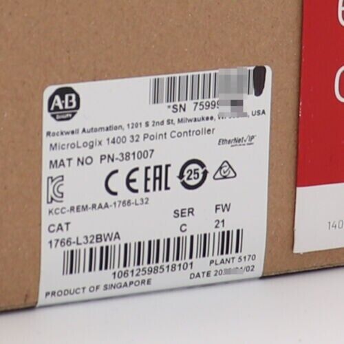 New Factory Sealed AB 1766-L32BWA SER C MicroLogix 1400 32 Point Controller