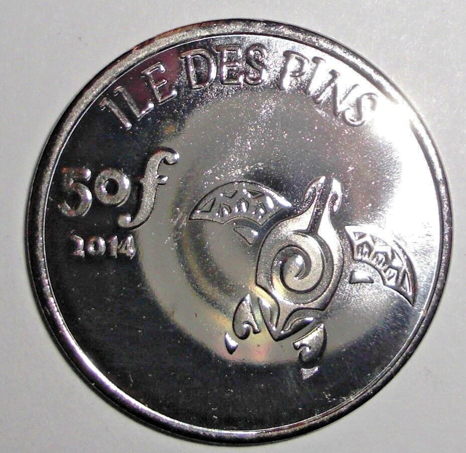 2014 Ile Des Pins 50f Coin Turtle Animal Wildlife