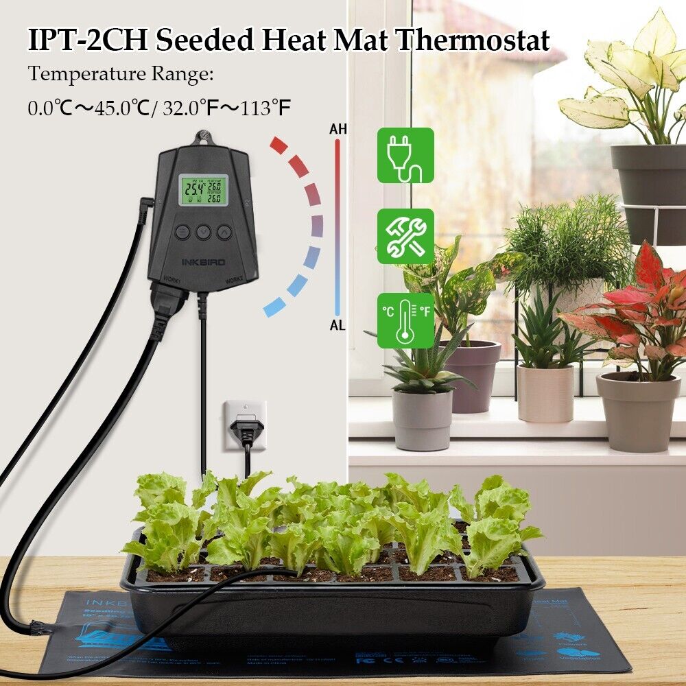 Inkbird Wifi Temp Controller Heating Mat Seedling Thermostat Seed Germination US