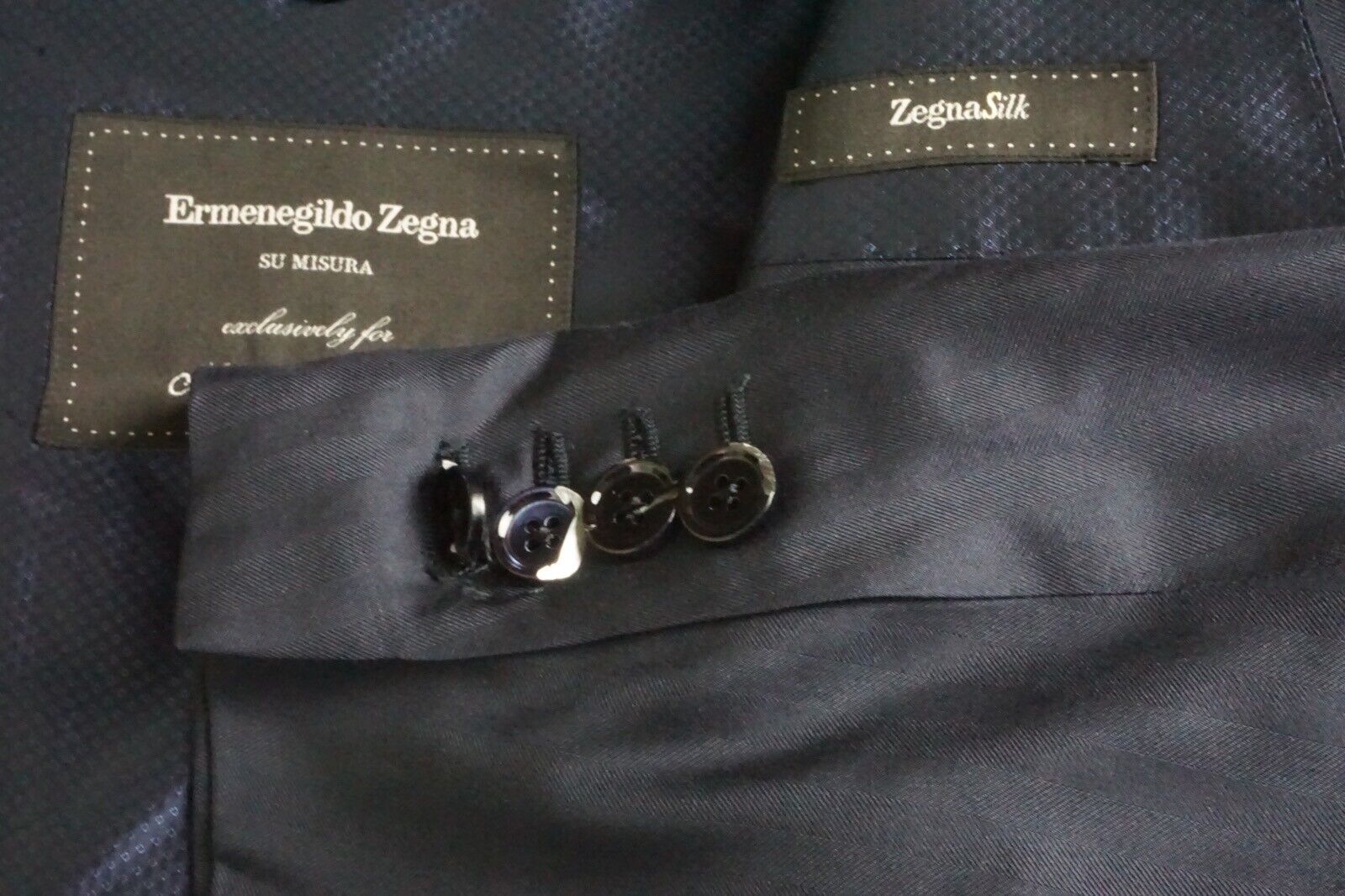 Ermenegildo Zegna ZegnaSilk Milano 100% Silk Navy Blue Sport Coat Jacket 46R