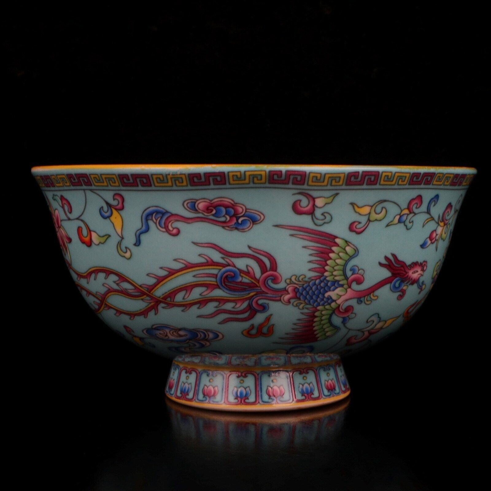 Chinese Porcelain Handmade Exquisite Dragon&Phoenix Pattern Small Bowl ai2920