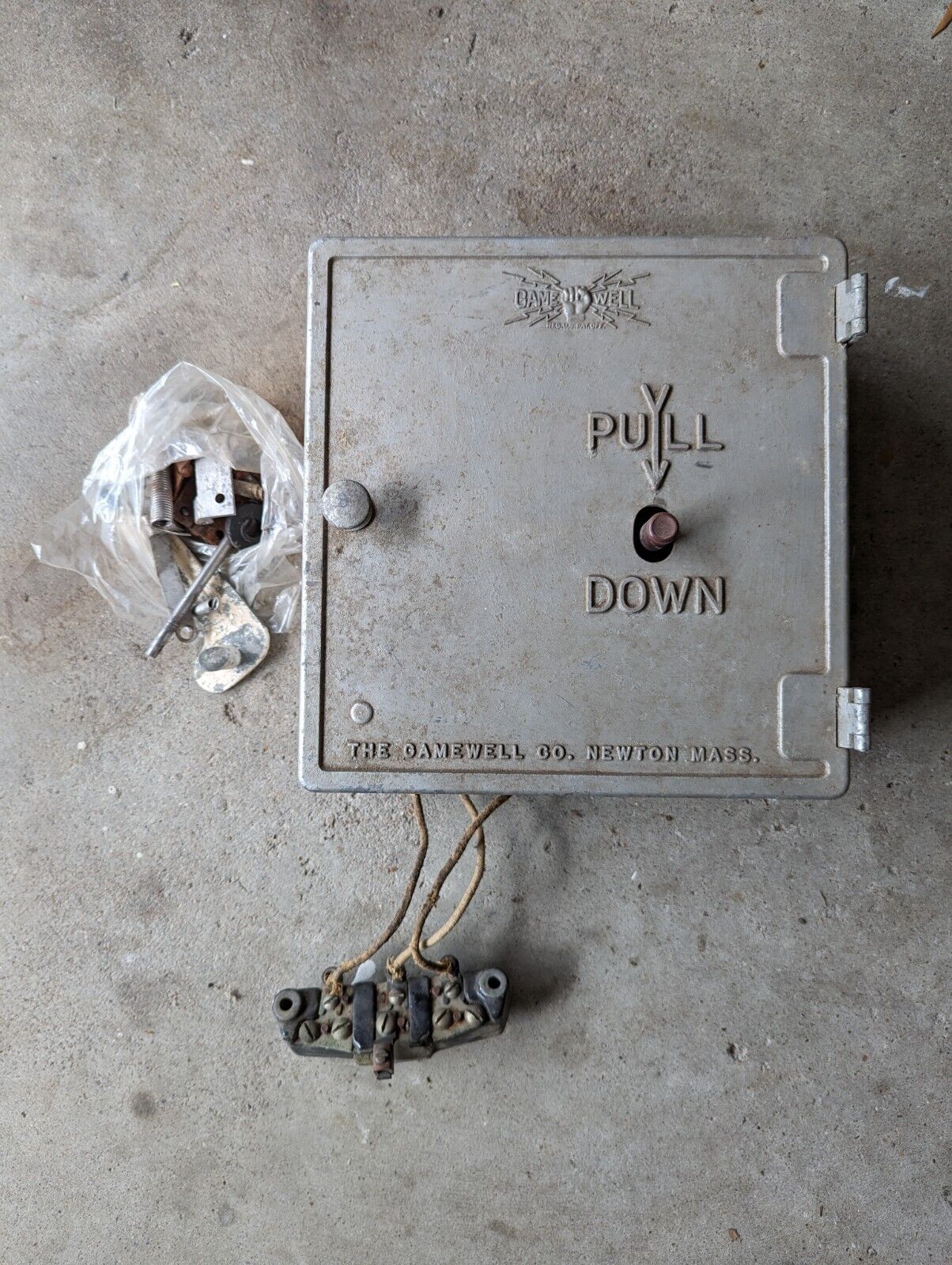 Vintage Gamewell Fire Alarm Box - Silver 
