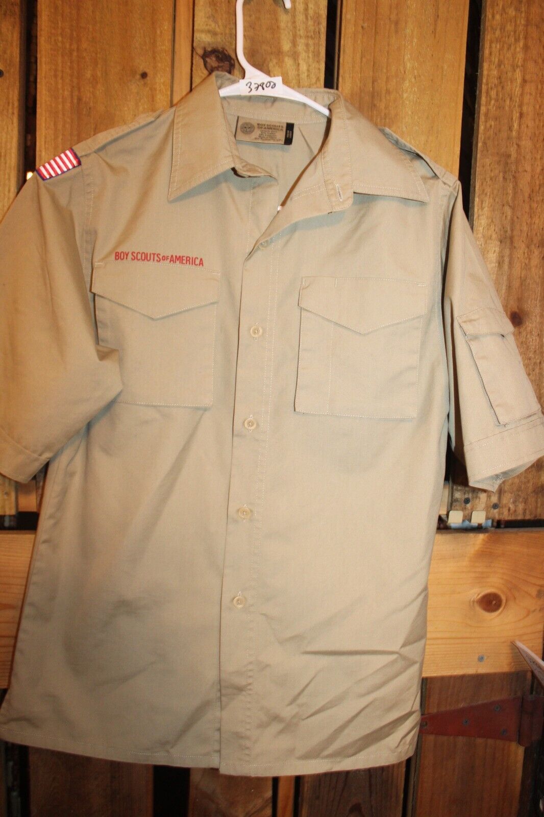 Boy Scouts of America BSA Men\'s Shirt Large Tan Plain
