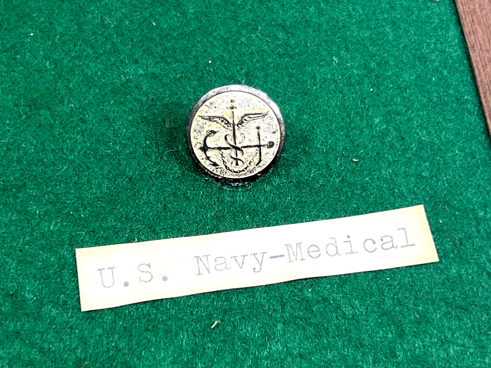 Antique WW1 WW2 US Navy Medical Button pin shirt coat belt pants