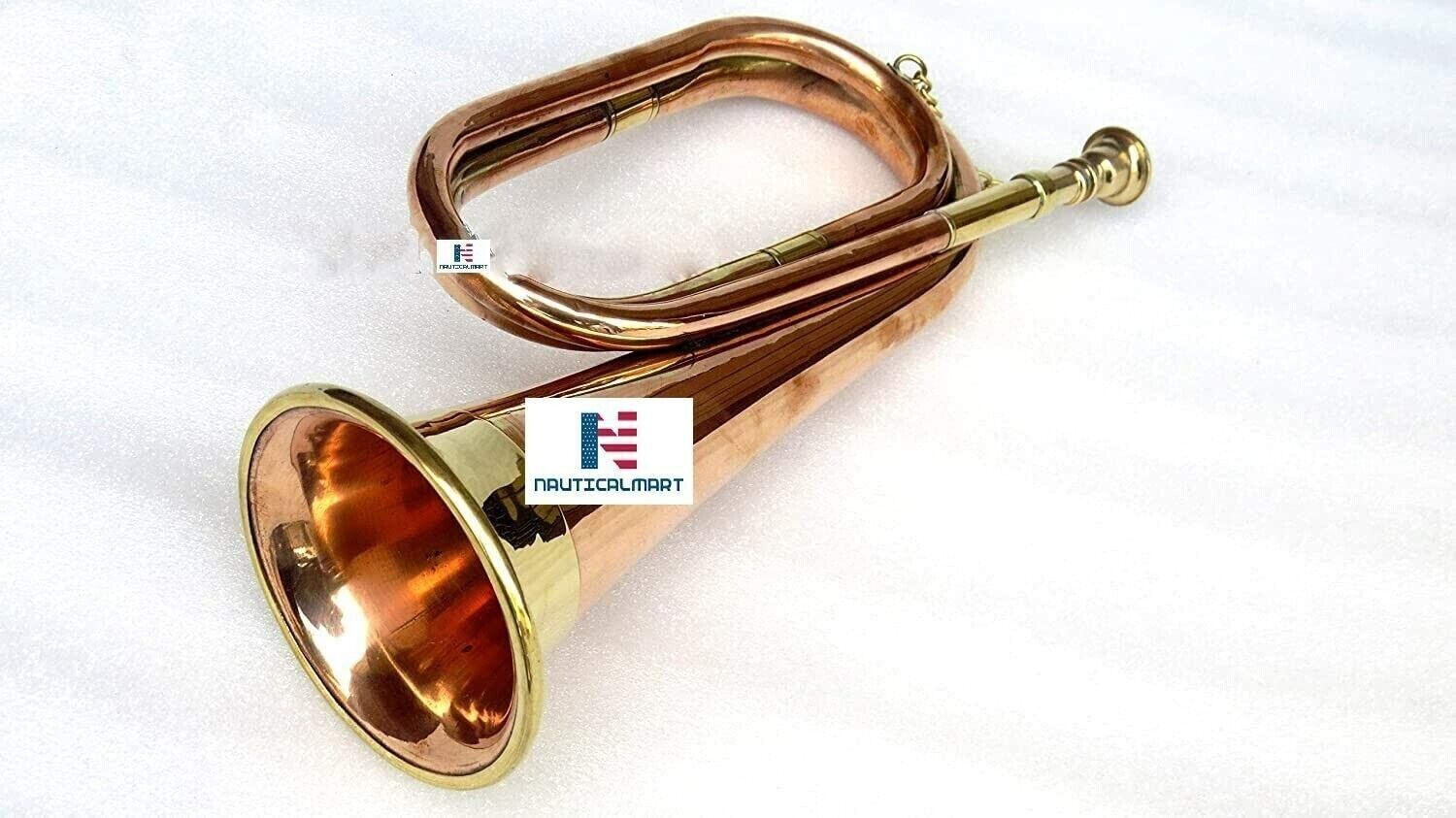 NauticalMart Civil War Era Solid Copper Bugle US Military Cavalry Horn