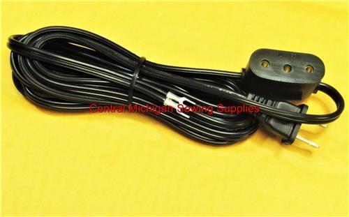 Power Cord Double Lead Fits Singer Models 15, 66, 99, 201, 221, 206, 306, 319