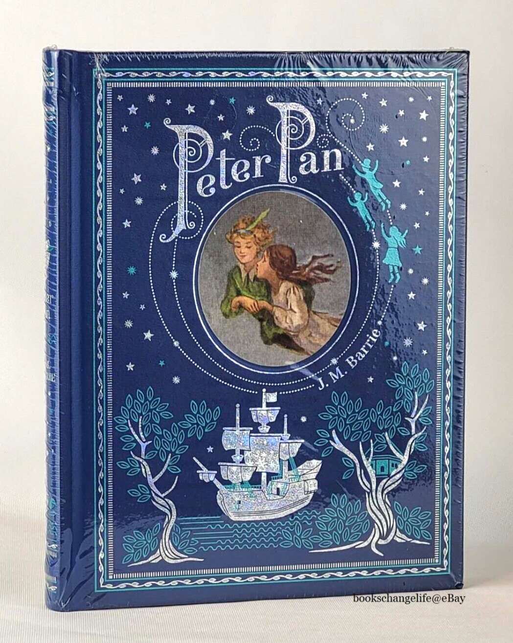 PETER PAN J.M. Barrie Illustrated Deluxe Bonded Leather Hardcover Classic SEALED