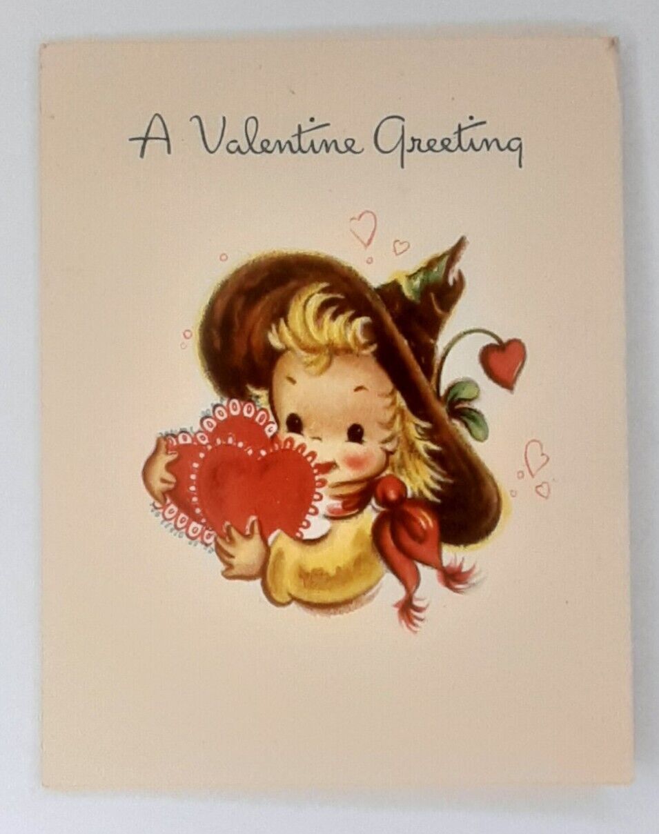 Valentine Greeting Card Hallmark Scribbles Series 5V4-7 Witch 1930s