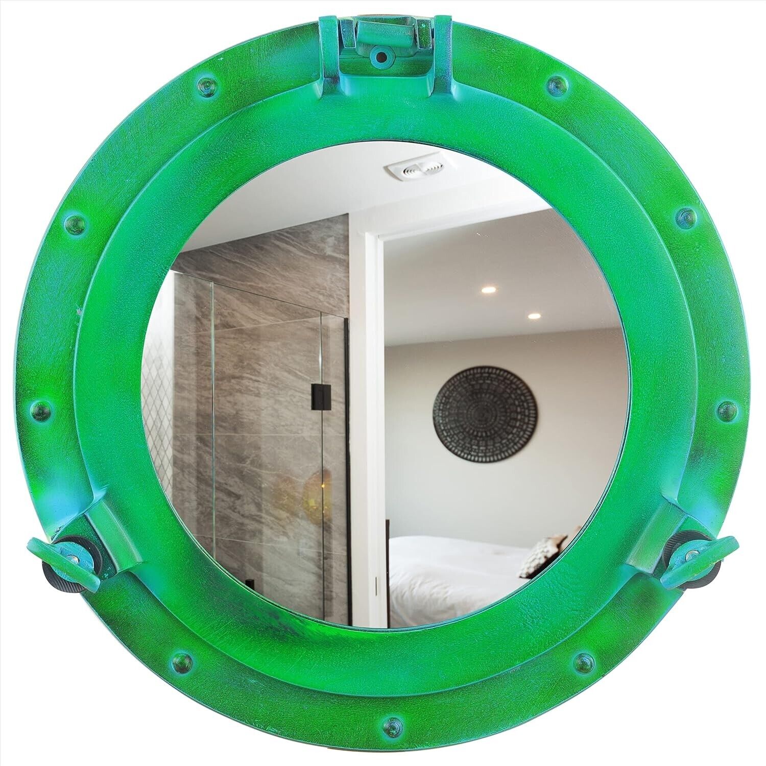 Rustic Shipwrecked Artificially  Vintage Ship\'s Porthole Mirror | Pirate\'s