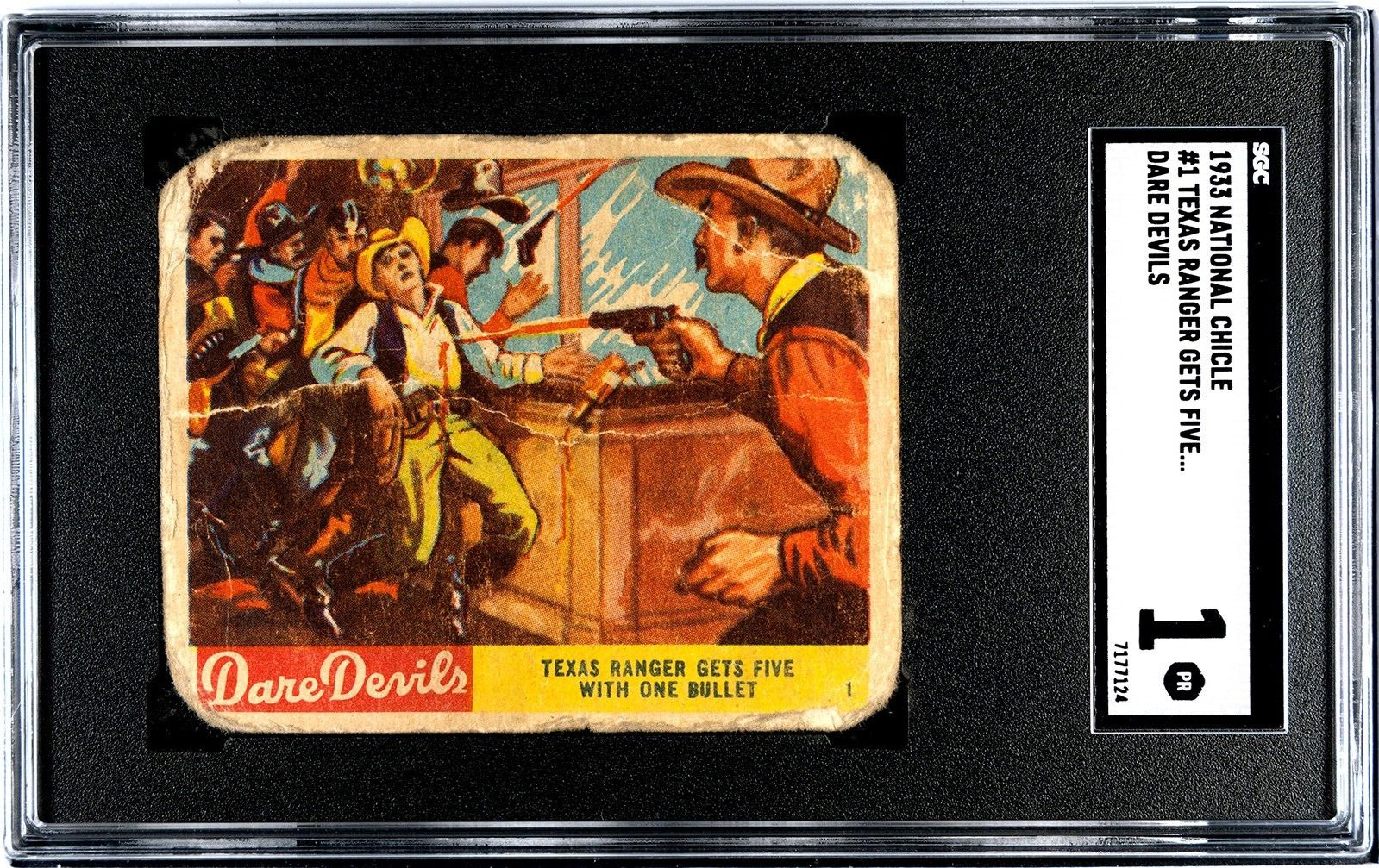 1933 National Chicle #1 Texas Ranger Gets Five... Dare Devils Graded SGC 1