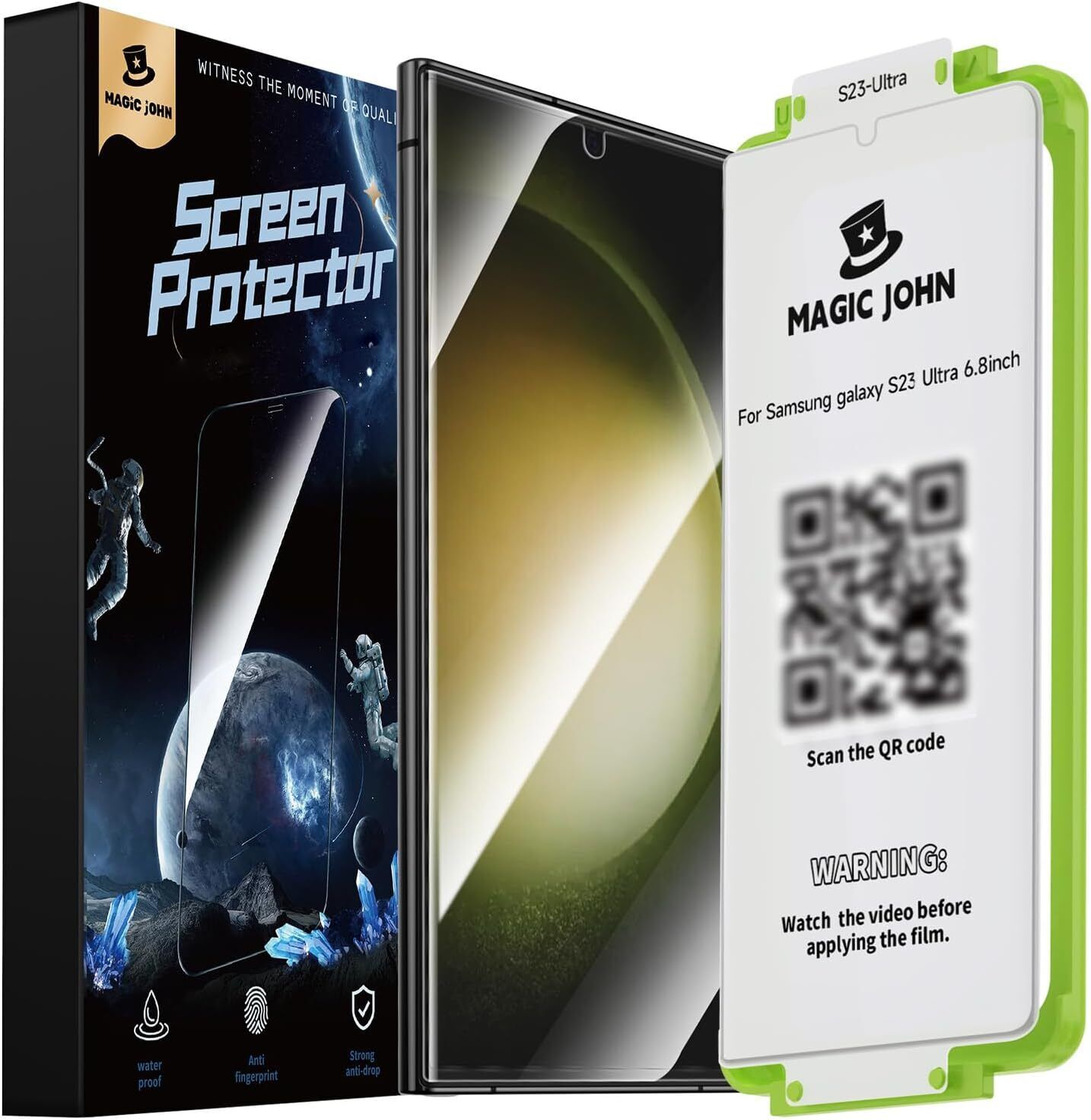 MAGIC JOHN Screen Protector for Samsung Galaxy S23 Ultra - Ceramic Film 2 Pack