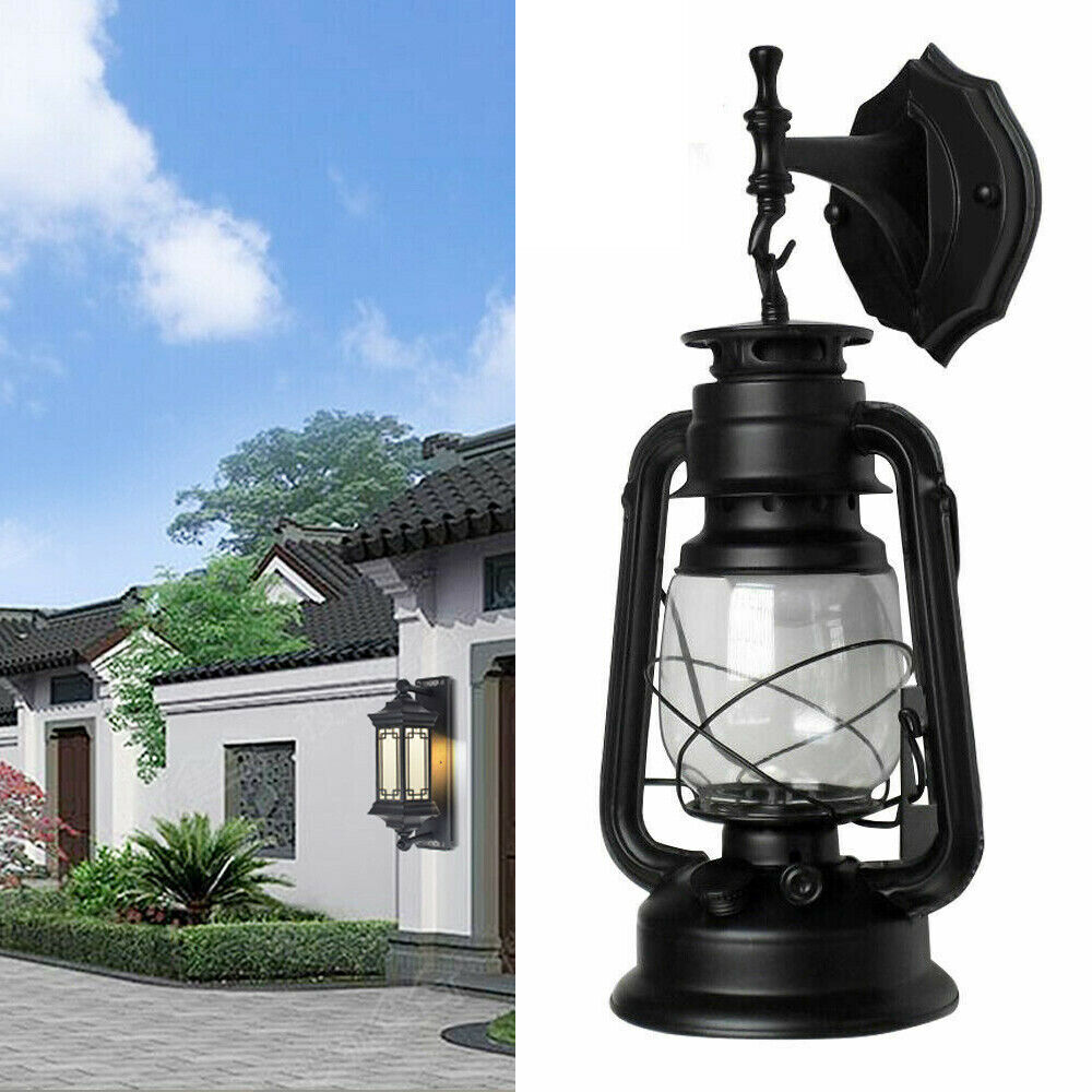 Antique Vintage Exterior Wall Light Outdoor Wall Mounted Lighting Fixture Black 