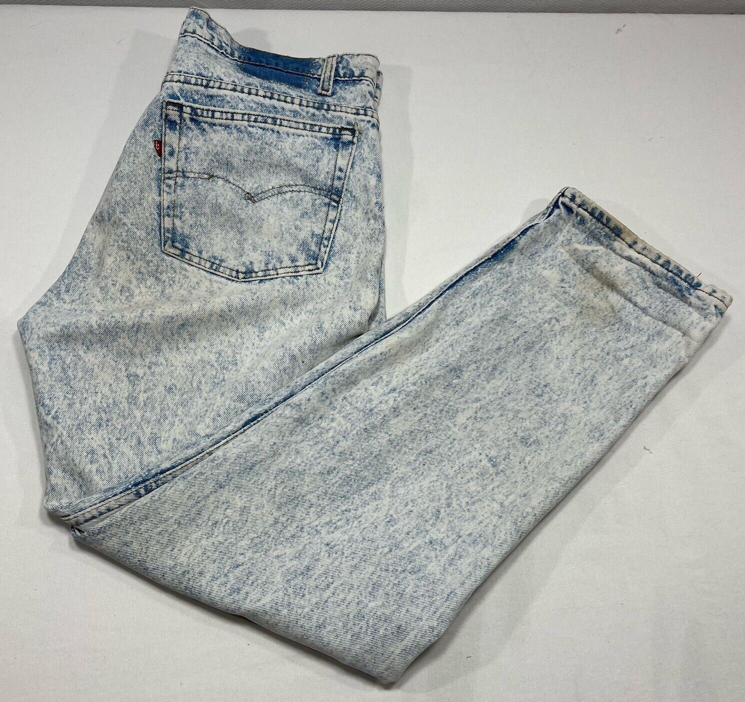 Vtg Levis Red Tab 505-0208 Acid Wash Size 38x32 Made In USA Distressed 80’s 90’s
