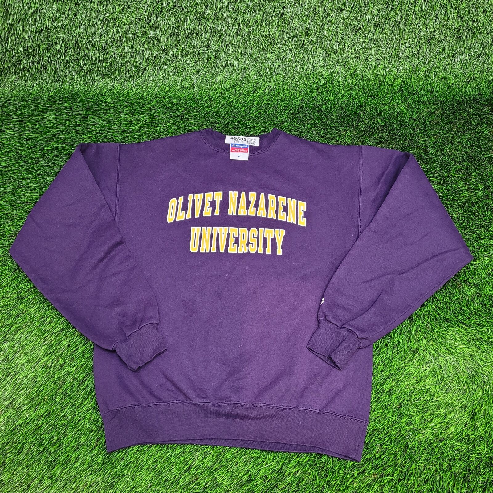Vintage Champion x Olivet Nazarene University Sweatshirt M Purple Spellout Arch