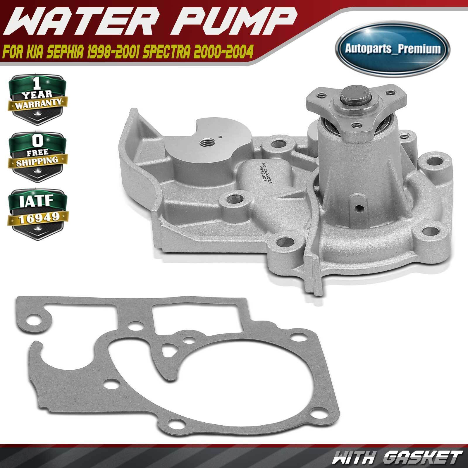 Engine Water Pump with Gasket for Kia Sephia 1998-2001 Spectra 2000-2004 L4 1.8L