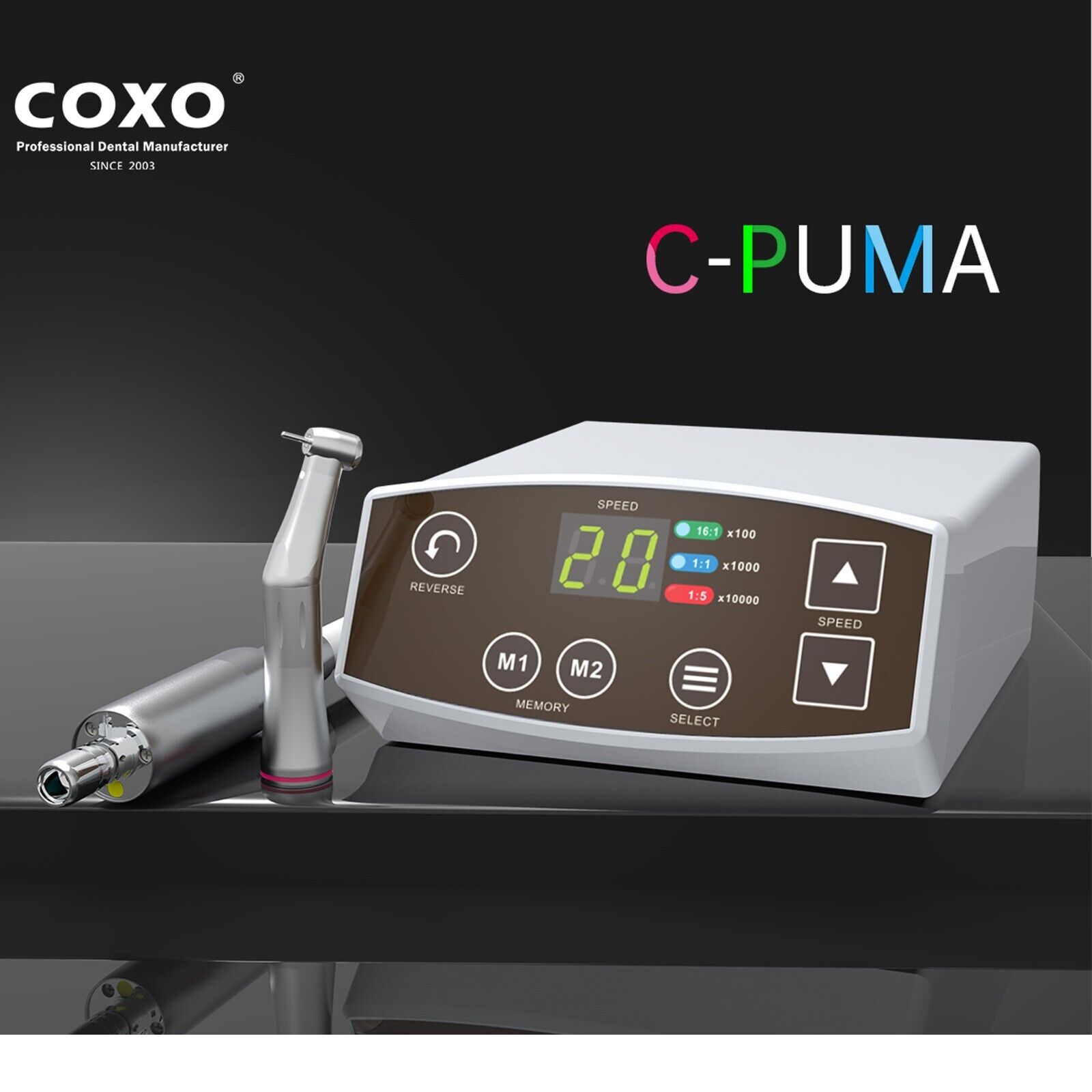 COXO C PUMA Dental Electric Motor 1:1 1:4.2 1:5 Brushless Fiber Optic Handpiece