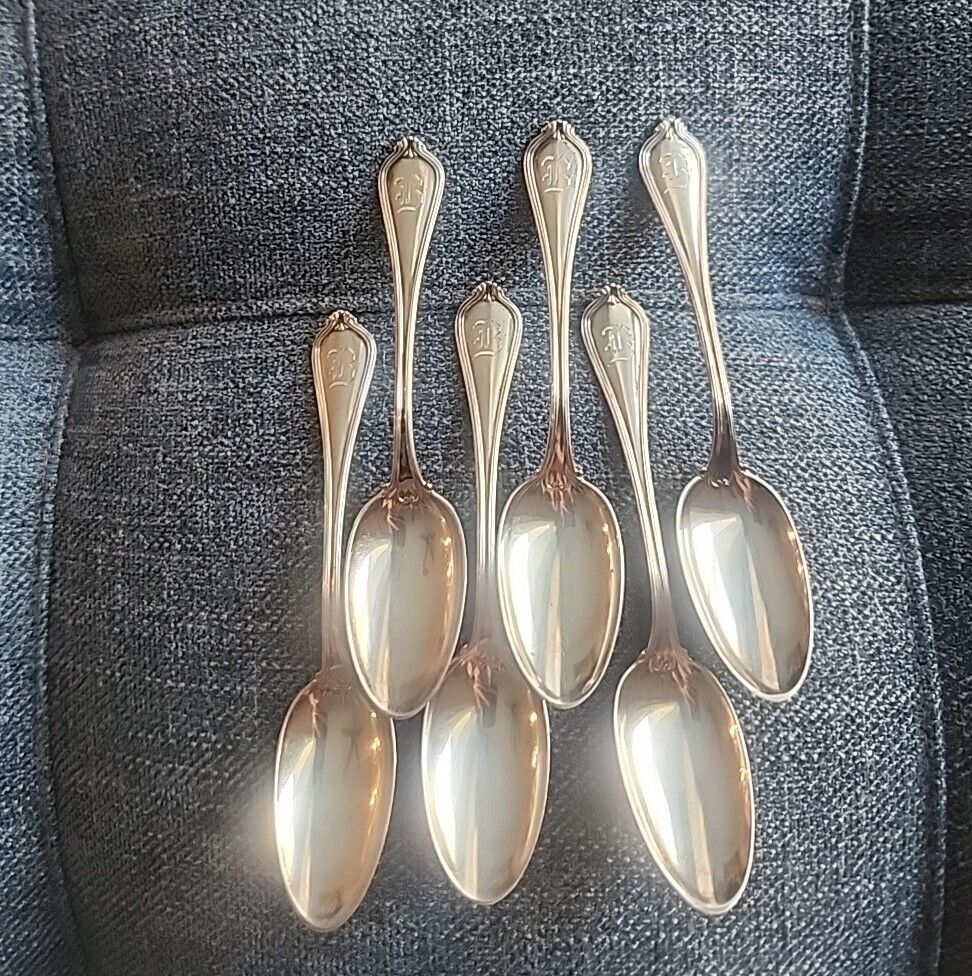 PAUL REVERE by TOWLE Sterling Silver set of 6 DEMITASSE SPOONS Monogramed \