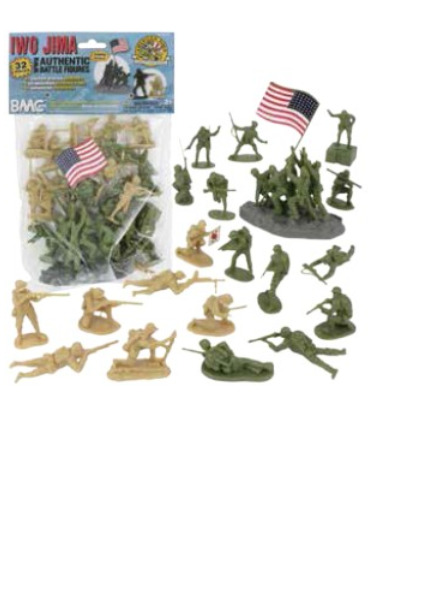 1:32 54mm US Japanese Olive/Tan 32 Figure Plastic Toy Soldier BMC 40032 Iwo Jima
