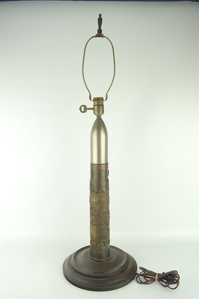 Antique WWI Trench Art Table Lamp 3\