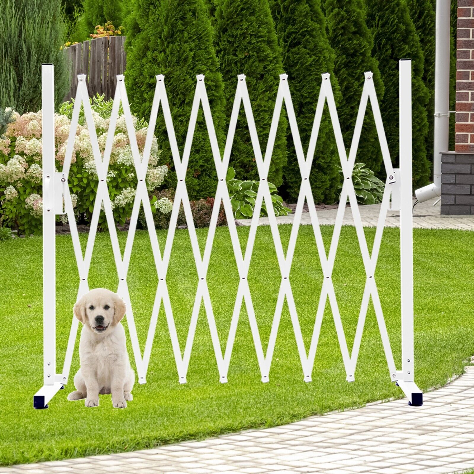 Metal Expandable Dog Gate, Accordion Safety Gate, Portable Retractable Pet Fence