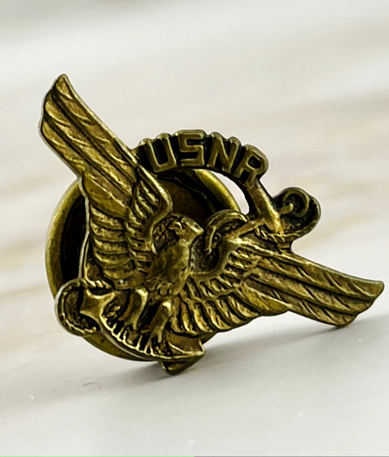 USNR United States Navy Reserve Eagle Button Pin Screw Back Closure