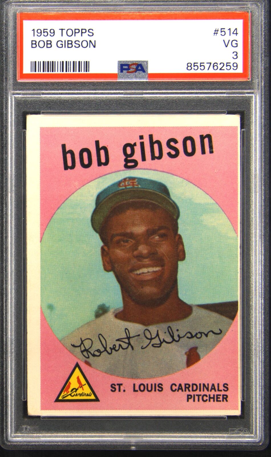 1959 Topps #514 Bob Gibson Rookie PSA 3