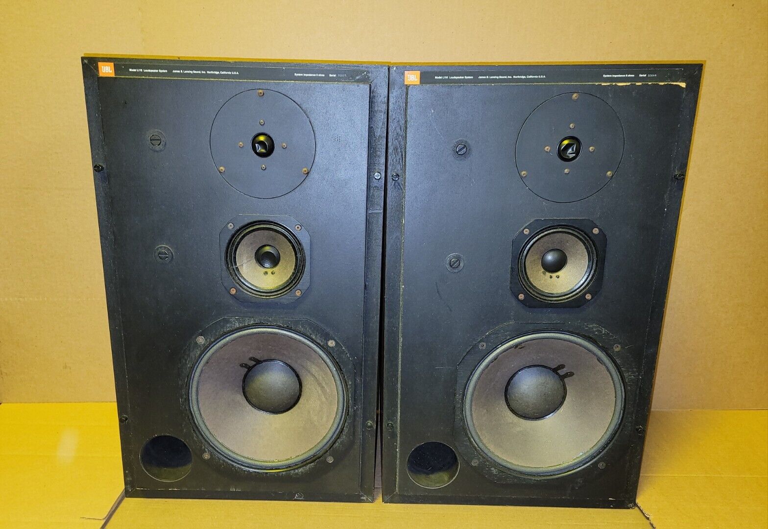 Pair of Vintage JBL L110 Speakers with Amp/Bluetooth And Speaker Wires Vintage