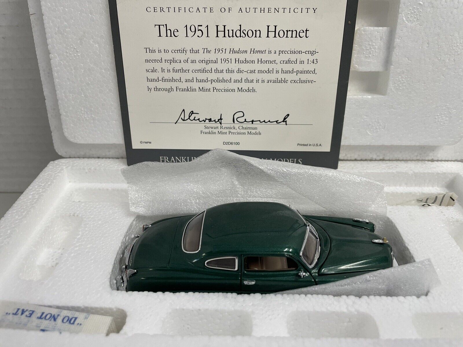 Franklin Mint Precision Models 1951 Hudson Hornet Sport Coupe 1:43 Scale, Ex.