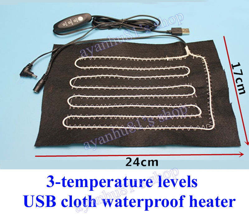 DC 5V 3-Shift USB Electric Cloth Heater Pad Heating Element for Pet Warmer 50 ℃