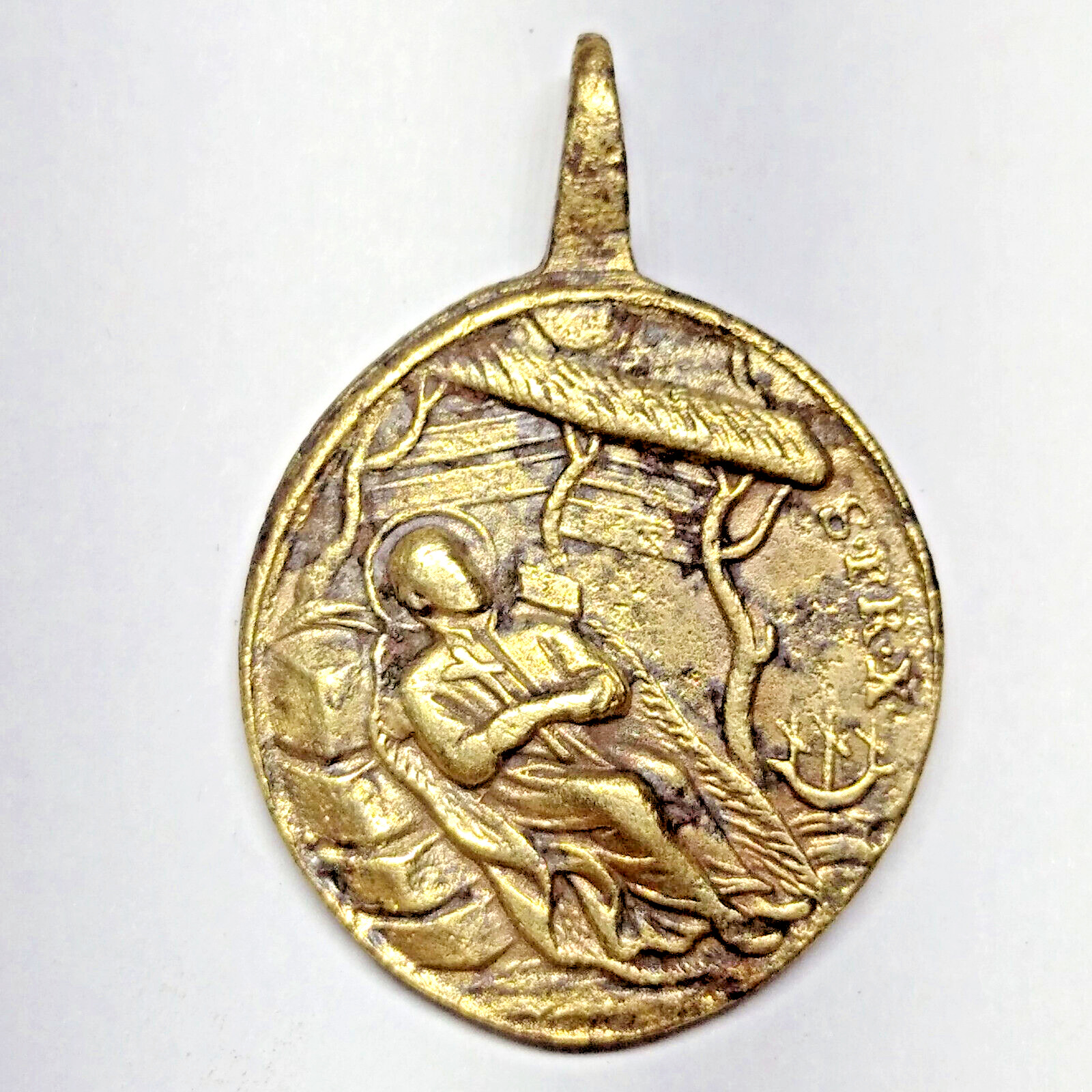 Antique Religious Medal St Aloysius Gonzaga & Saint Francis Xavier 18th Century