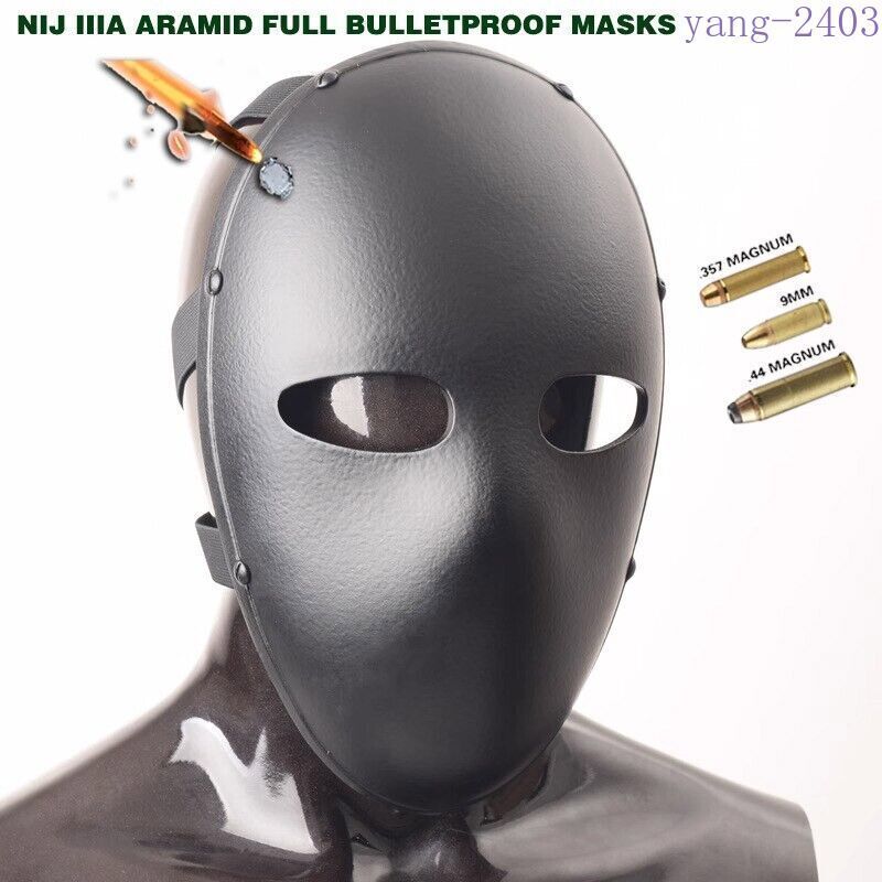 Aramid Ballistic Bullet Proof Level IIIA Full Face Mask CS Field Body Armor NEW